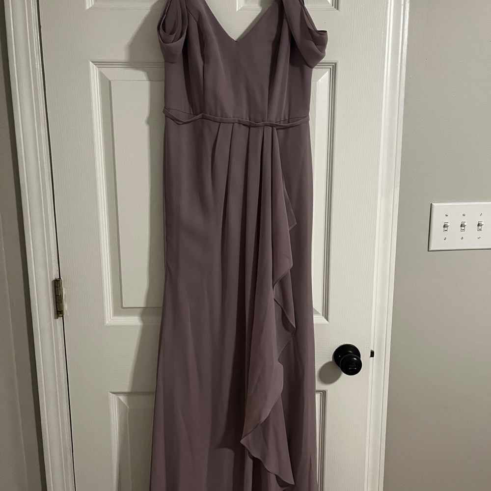 David's Bridal One Shoulder Dress in Mauve